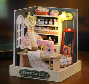 Dollhouse Miniature DIY House Kit Creative Room with Furniture for Romantic New